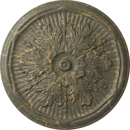 Ekena Millwork Luton Ceiling Medallion (Fits Canopies up to 3 1/2"), Hand-Painted Witch Hazel Crackle, 21"OD x 2"P CM21LUWHC